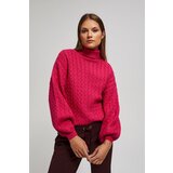 Marisse Fuchsia Turtleneck Sweater With Puffed Sleeves | Eponuda.ba