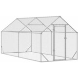 vidaXL Kletka za piščance srebrna 200x170x177cm Cinkana jeklena, (5000204349) | Shoptok.si