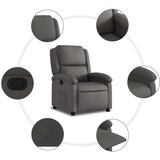  Naslonjač od prave kože sivi | shoptok.hr
