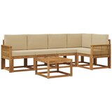 vidaXL Zunanja garnitura za sedenje z blazino 6 pcs Naravna in bež, (5000279502) | Shoptok.si