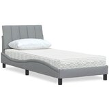 Krevet s madracem Hanko svjetlosivi 90x200cm tkanina | shoptok.hr