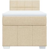 vidaXL Okvir kreveta s oprugama i madrac krem 80x200 cm od tkanine | shoptok.hr
