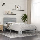 Furnova Posteljni okvir siva sonoma 90x190 cm inženirski les in kovina, (21936659) | Shoptok.si