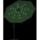  Konzolni vrtni suncobran LED s metalnim stupom 350 cm zeleni | Eponuda.com