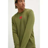 Hugo Bombažen pulover moški, zelena barva, 50447964