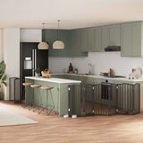 vidaXL Ograda za pse z vrati zložljiva 9 panelov črna 450 cm les | Shoptok.si