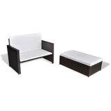 The Living Store Vrtna sedežna garnitura poli ratan rjava - Vrtna Sedežna Garnitura, (21459947) | Shoptok.si