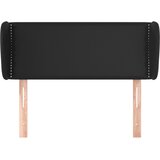  Uzglavlje s ušima crno 93x23x78/88 cm od umjetne kože | Eponuda.com