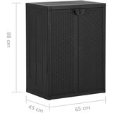  Vrtni ormarić za pohranu crni 65 x 45 x 88 cm PP ratan | Eponuda.ba