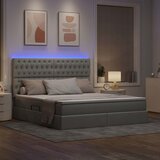  LED krevet za pohranu s madracem Svjetlosiva 160 x 200 cm | shoptok.hr
