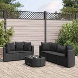  6-dijelni set vrtnih sofa s jastucima crni od poliratana | shoptok.hr