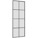  Klizna vrata s priborom crna 76 x 205 cm od ESG stakla | shoptok.hr