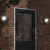  Vanjske LED zidne svjetiljke sa senzorima 2 kom crne aluminij | shoptok.hr