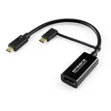 SP-9015340 HDMI adapter cable [1x ženski konektor HDMI - 1x muški konektor USB-C™] crna pletena zašt