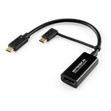 SpeaKa Professional SP-9015340 HDMI adapterski kabel [1x ženski konektor HDMI - 1x moški konektor USB-C®] črna pletena zaščita 15.00 cm, (20416355) Cene