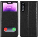 Cadorabo CATER Združljiv s Huawei v kometu Black - Zaščitni pokrov z magnetnim zapiranjem, stoječo funkcijo in 2 gledanjem oken, (20694954) | Shoptok.si