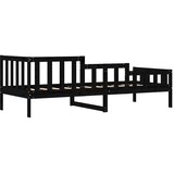 Dnevni ležaj crni 80 x 200 cm od masivne borovine | shoptok.hr