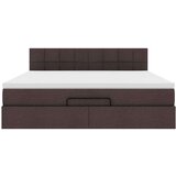 vidaXL Otomanski krevet s madracem i LED tamnosmeđi 160x200cm tkanine | shoptok.hr