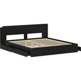  Okvir kreveta s pohranom Crna 200 x 200 cm Konstruirano drvo | shoptok.hr