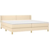  Krevet s oprugama i madracem krem 200 x 200 cm od tkanine | shoptok.hr