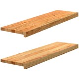 vidaXL Gazišta stepenice 2 kom svjetlosmeđi 90x25x2 cm masivna hrast | shoptok.hr