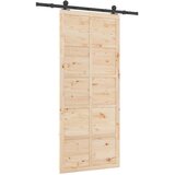  Klizna vrata 80 x 208 cm Masivna borovina Prirodna | shoptok.hr