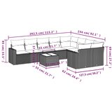  10-dijelni set vrtnih sofa s jastucima bež od poliratana | shoptok.hr