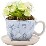  Dekorativna saksija sa veštačkim cvećem Planters Alice in Wonderland, Svetloplava Cene