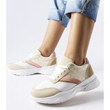 Gemre Beige and white sneakers with a golden accent duffy | Shoptok.si