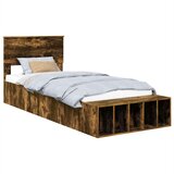  Krevetna konstrukcija s policom Dimljeni hrast 75 x 190 cm | shoptok.hr