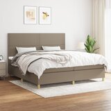  Krevet s oprugama i madracem smeđesivi 200x200 cm od tkanine | shoptok.hr