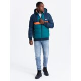 Ombre Men's sporty colorful retro jacket - navy blue and orange | Shoptok.si