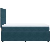 Box spring krevet s madracem plavi 90x200 cm baršunasti | shoptok.hr