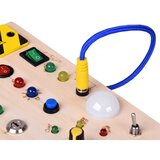  Drvena Montessori ploča s prekidačima i LED svjetlima, 20 cm | shoptok.hr