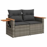 Maison Chic Vrtni kavč - Zunanji kavč z blazinami 2-sedežni siv poli ratan, (22043815) Cene