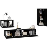  4-dijelni set TV ormarića crni od konstruiranog drva | shoptok.hr