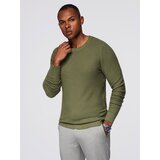 Ombre Structured men's sweater with round neckline - olive | shoptok.hr