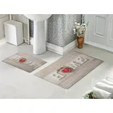 Set za kupatilo Home bež sa gumenom podlogom 40x60cm + 60x90cm, SG-014