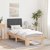  Posteljni okvir z oblazinjenim vzglavjem Temno siva 75 x 190 cm, (5000101953) | Shoptok.si