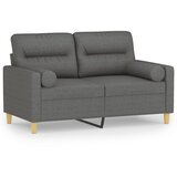  Dvosjed s ukrasnim jastucima tamnosivi 120 cm od tkanine | shoptok.hr