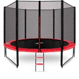  Trampolin 305 cm s vanjskom zaštitnom mrežom i stepenicama Aga SPORT PRO - crveni | shoptok.hr
