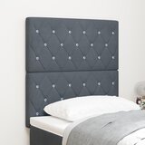 vidaXL LED Uzglavlje Tamno Sivo 80 cm Baršun, Uzglavlje Tufirano s Kristalnim Gumbima Tamno Sivo 160 cm Baršun | shoptok.hr