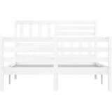  Posteljni okvir bel iz trdnega lesa 120x190 cm 4FT, (20646760) | Shoptok.si