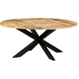  Blagovaonski stol okrugli 175 x 75 cm od grubog drva manga | shoptok.hr