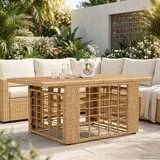  Stol za vrt Prirodna 100 x 55 x 37 cm PE Rattan i Staklo Cijene