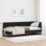 vidaXL Kutni okvir kreveta s uzglavljem Crna 80 x 200 cm Baršun | shoptok.hr