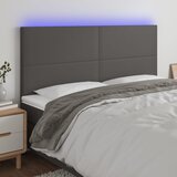  LED uzglavlje sivo 200x5x118/128 cm od umjetne kože | shoptok.hr