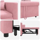 SOFA na razvlačenje Singl s kotačima Svijetlo ružičasta Baršun | Eponuda.com