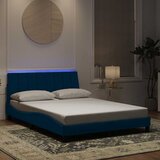  Okvir kreveta s LED-om bez madraca Hanko plavi 140 x 190 cm baršunasti | shoptok.hr
