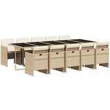  The Living Store Vrtna jedilna garnitura 11-delna z blazinami bež poli ratan - Vrtna Jedilna Garnitura, (21451265) | Shoptok.si